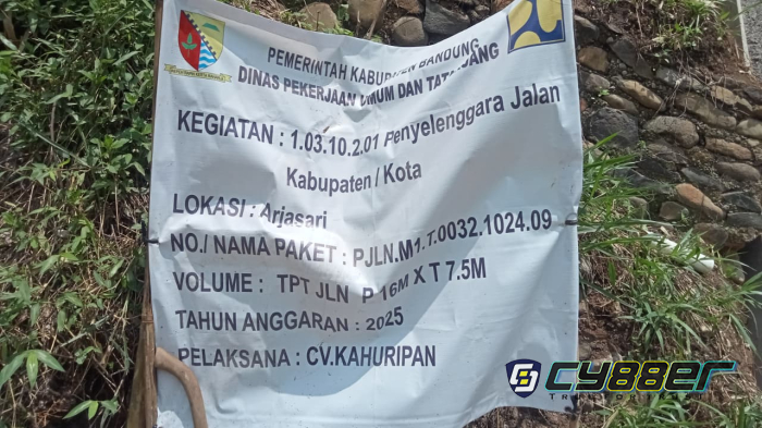 Kembali Ditemukan!!! Proyek APBD Kabupaten Bandung Tak Cantumkan Anggaran di Papan Proyek