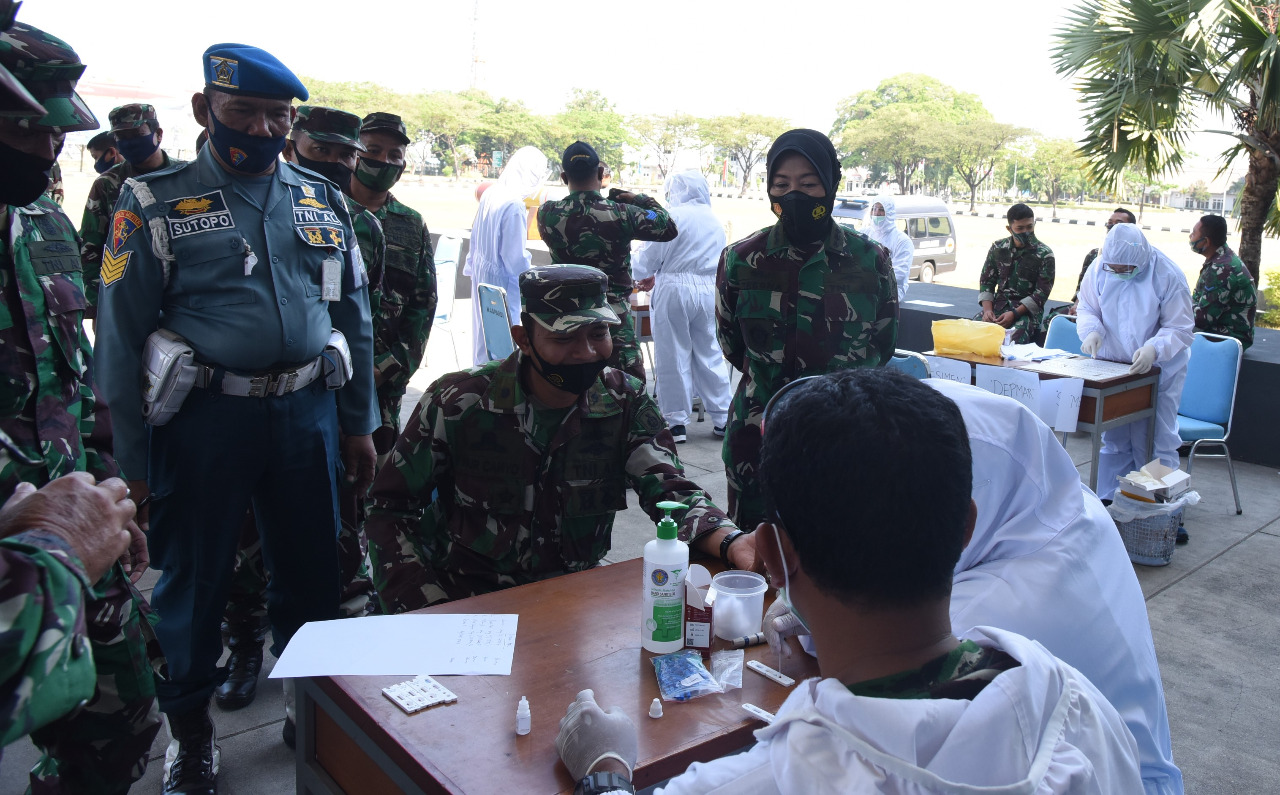 Upaya Pencegahan Dini, Pasca Cuti Bersama Personel AAL Jalani Rapid Test