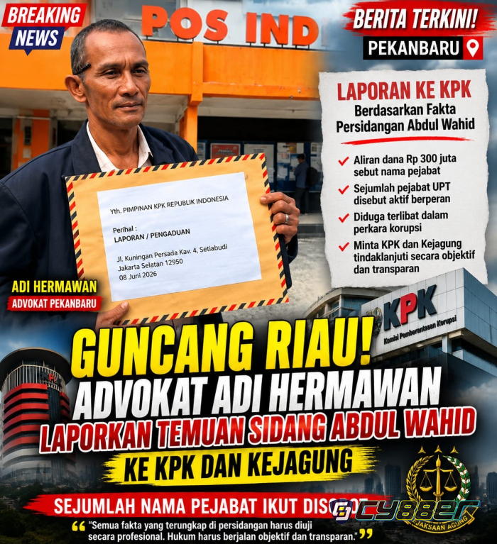Sidang Perkara Korupsi Abdul Wahid, Advokat Adi Hermawan Laporkan Temuan ke KPK dan Kejagung