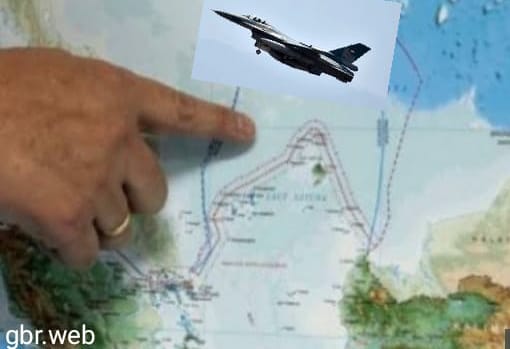 Sebuah Pesawat Tempur Asing Terbang Rendah di Kepulauan Natuna