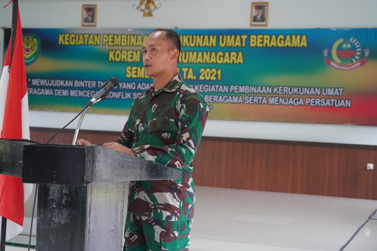 Kasrem 062/TN Pimpin Kegiatan Pembinaan Kerukunan Umat Beragama Semester I TA. 2021 