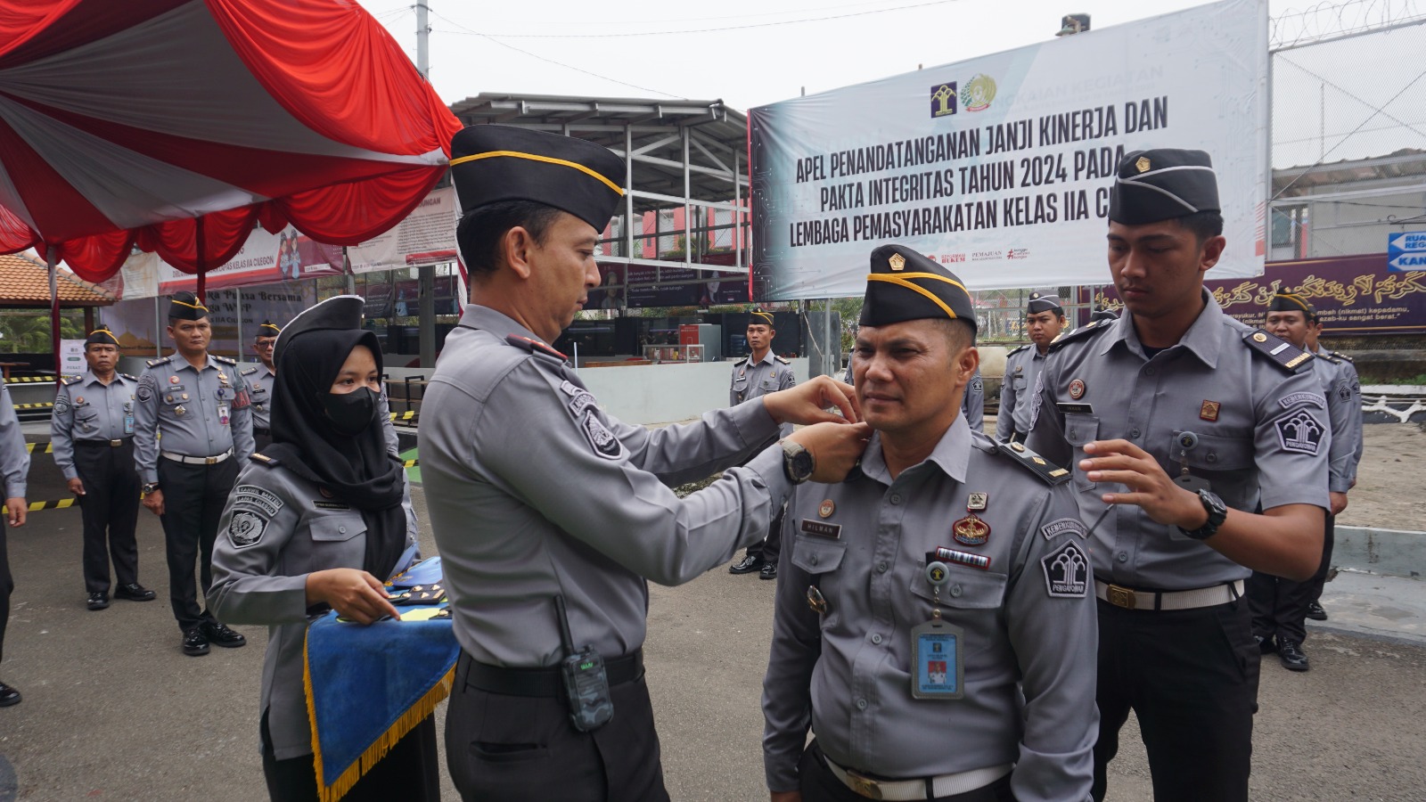Setingkat Lebih Tinggi , Lapas Cilegon  Gelar Penyematan Kenaikan Pangkat Kepada 4 Pegawai