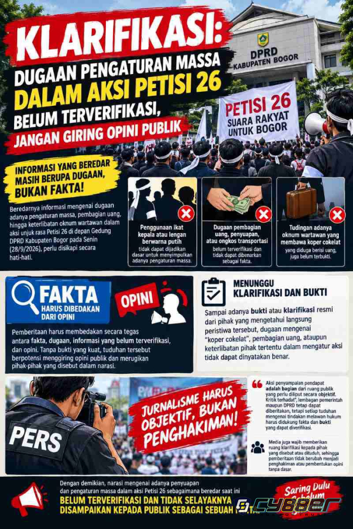 Klarifikasi Petisi 26: Dugaan Pengaturan Massa dan Pembagian Uang Belum Terverifikasi, Jangan Giring Opini Publik