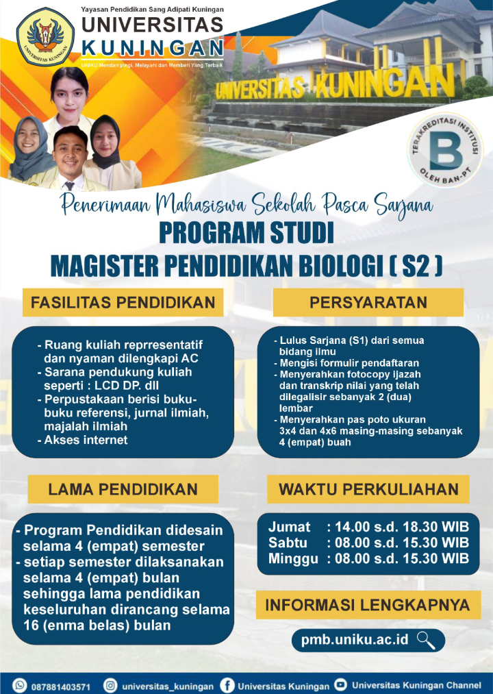 8 Kelebihan Jika Jadi Magister Pendidikan Biologi di Universitas Kuningan