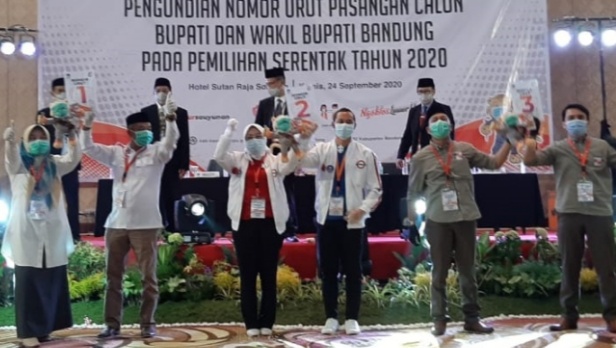 Inilah Hasil Pengundian Nomor Urut Pasangan Cabup dan Cawabup Pada Pilkada di Kabupaten Bandung