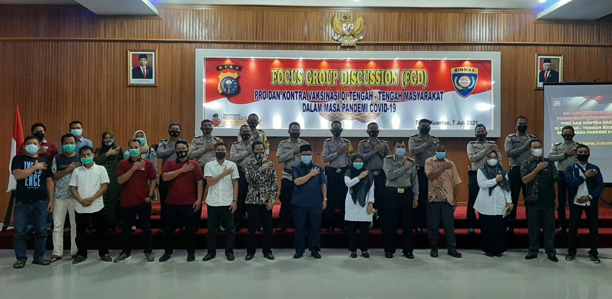 Polres Kuansing Adakan FGD Terkait Pro Kontra Vaksin Covid-19
