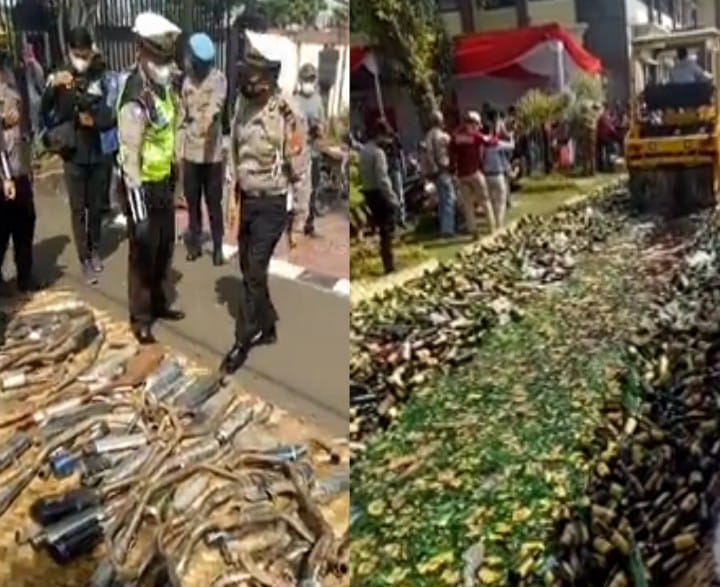 Jelang Ramadhan 1442 H, Polres Karawang Musnahkan BB dan Mengamankan Sejumlah Pelaku Tindak Kejahatan