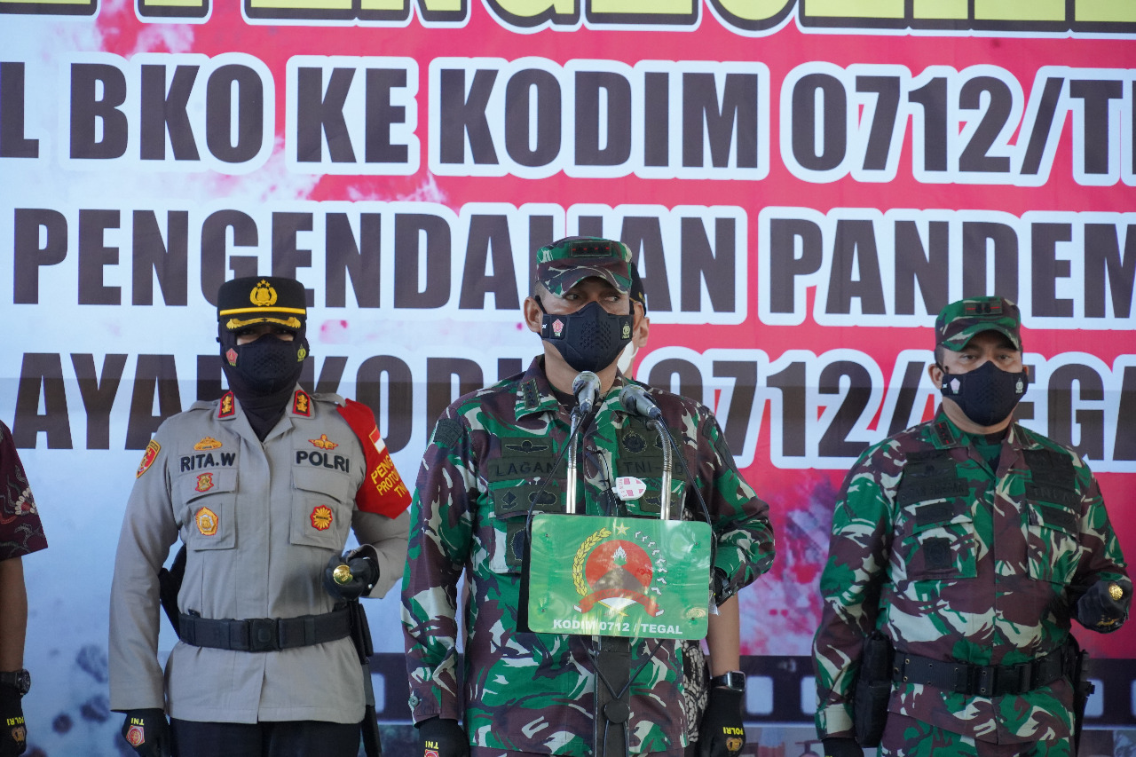 Gelar Apel Dandim 0712/Tegal Terjunkan 355 Personil Untuk Penanganan Pandemi Covid-19