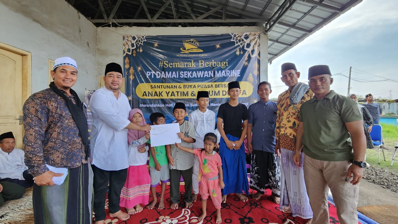 Semarak Berbagi, PT Damai Sekawan Marine Santuni Anak Yatim dan Duafa