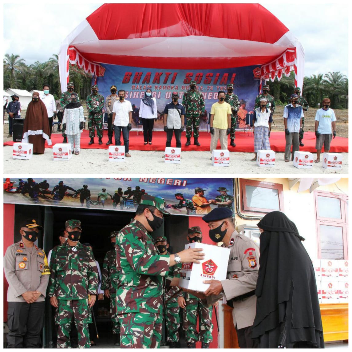 HUT Ke-75 TNI, Pangkogabwilhan II Serahkan Paket Sembako ke Masyarakat Korban Bencana di Masamba