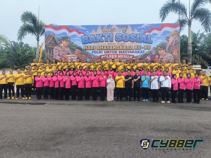 Polres Mesuji Menggelar Olahraga Bersama Forkopimda dan Pelepasan 500 Paket Sembako Bantuan Sosial Untuk Masyarakat