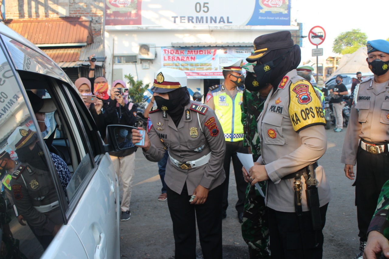 Cegah Penyebaran Covid 19, Polres Tegal Kota Gelar Penyekatan Arus Mudik