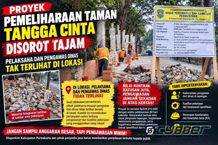 Proyek Taman Tangga Cinta Rp329 Juta Disorot Tajam, Pelaksana dan Pengawas Dinas Tak Terlihat di Lokasi