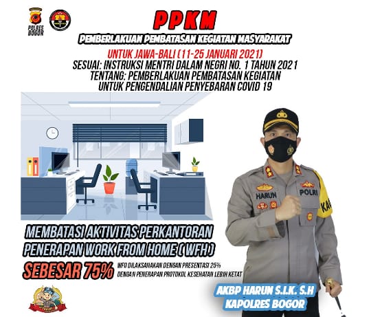 Kabupaten Bogor Terapkan PPKM Mulai Tanggal 11 Januari 2020