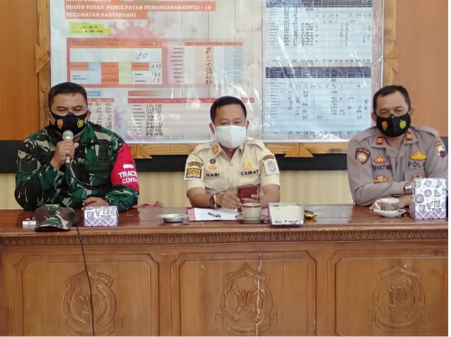 Gugus Tugas Tiga Pilar Kecamatan Bantarsari Rakor Evaluasi Covid-19
