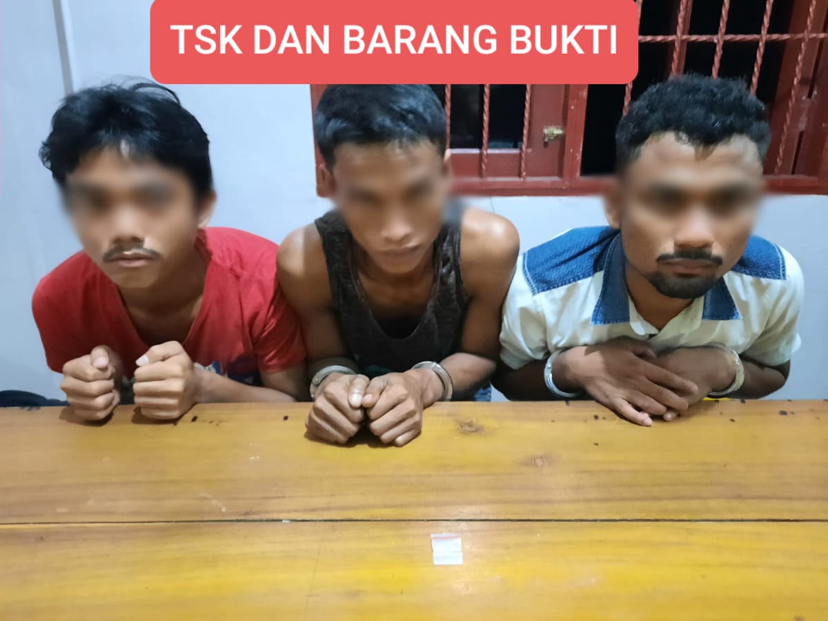 Tiga Pelaku Jambret Nyambi Narkoba di Amankan Polsek Mandau 