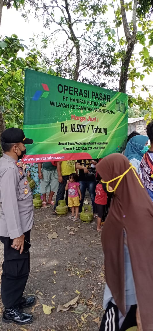 Polsek Padaherang Melaksanakan Operasi Pasar LPG 3Kg 