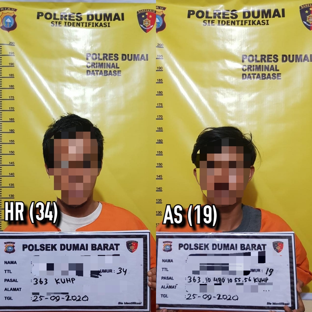 Satres Polsek Dumai Barat Ciduk Dua Pelaku Tindak Pidana Pencurian