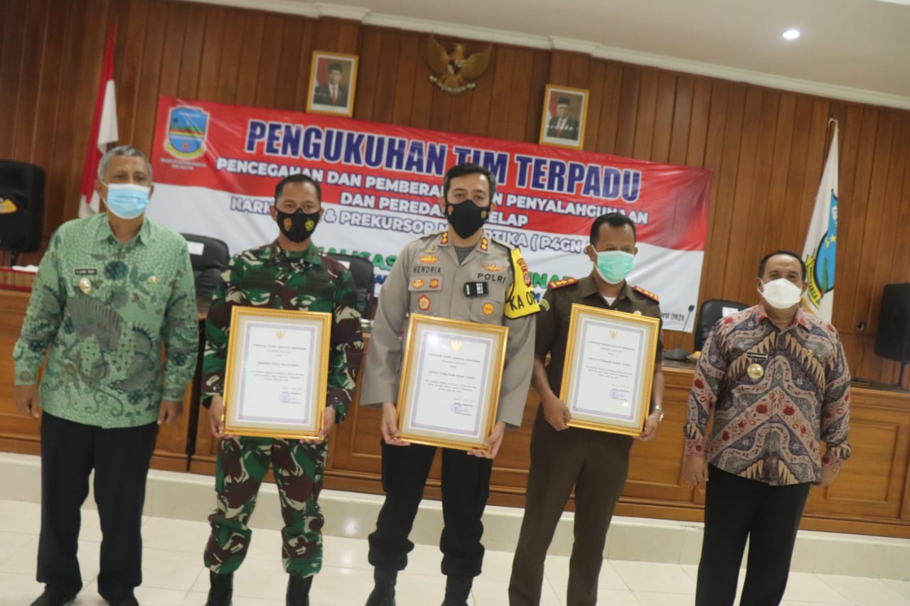 Hadiri Pengukuhan Tim Terpadu P4GN, Kapolres Pesan Jalankan Puasa dengan Disiplin Prokes 