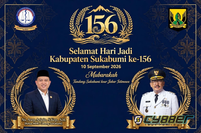 MHKI Cabang Sukabumi Sampaikan Ucapan Selamat Hari Jadi Kabupaten Sukabumi ke-156