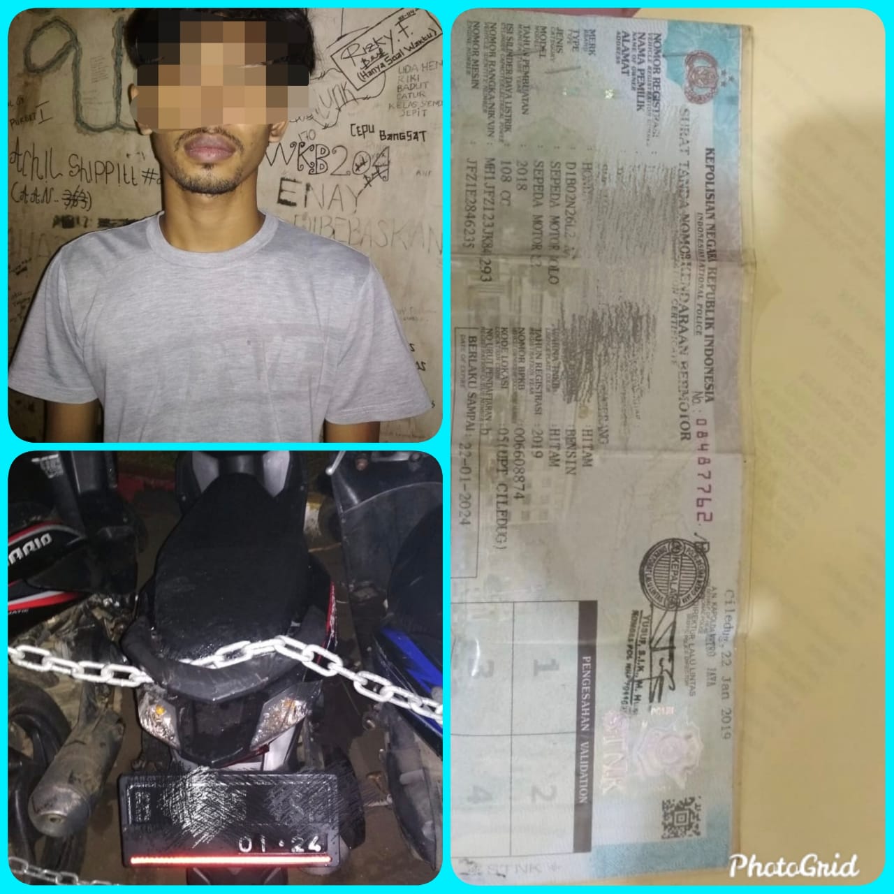 EP Pria Bawa Kabur Motor, Di Tangkap Polsek Ciledug Tangerang Kota