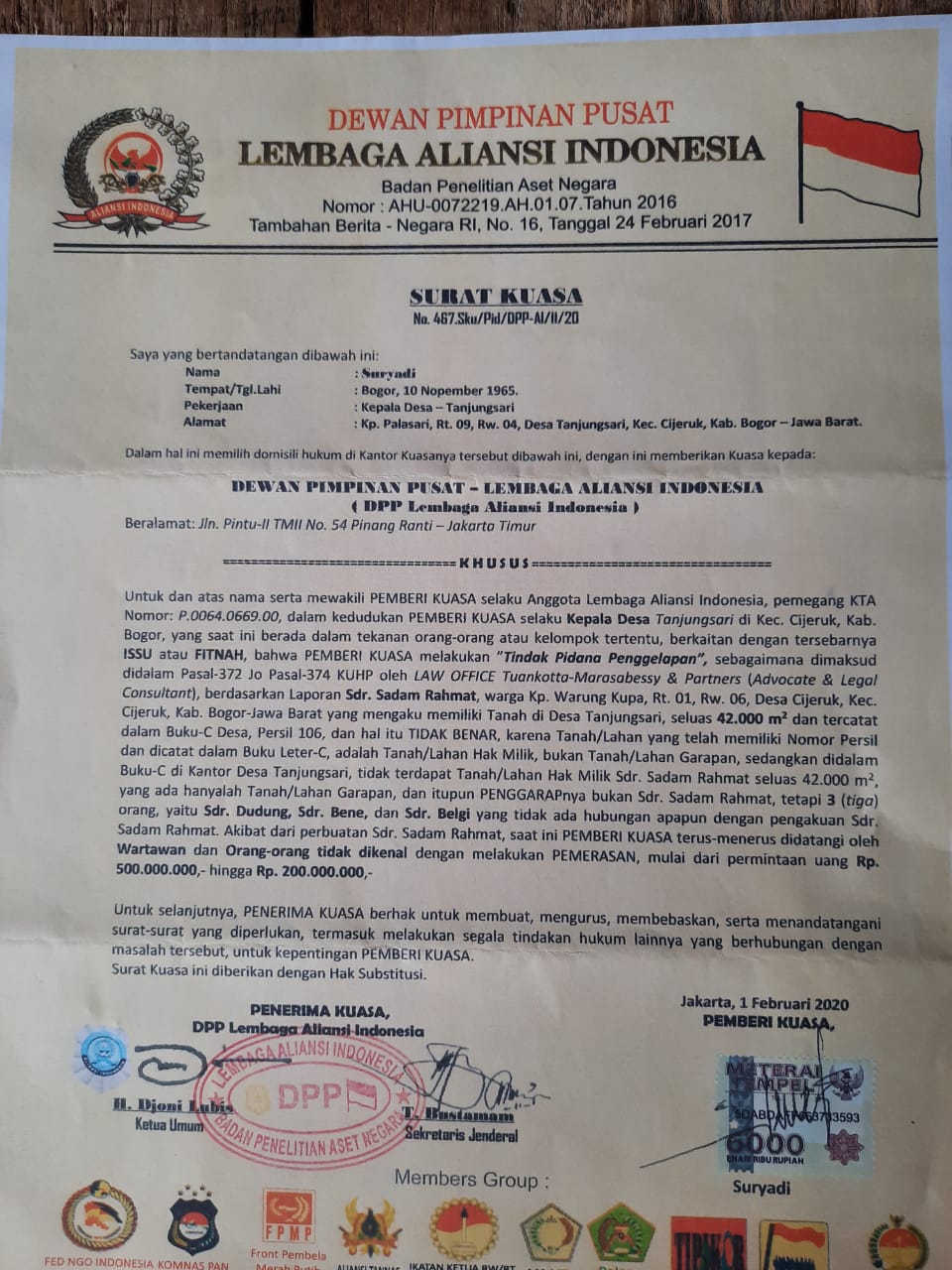 Kades Tanjungsari Klarifikasi Sengketa Lahan Garapan