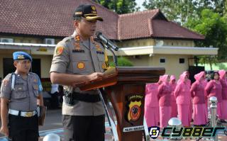 Kapolres Indramayu Pimpin Sertijab Yang digelar di Lapangan Apel Polres Indramayu