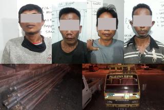 Terduga 4 Pelaku Maling Tiang Telkomsel Ditangkap Tekab 308 Polres Lamsel