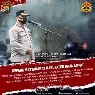 Kasus Ambroncius Nababan Sudah Ditangani Pihak Berwajib, Ini Himbauan Kapolres Raja Ampat;