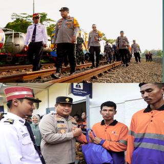 Guna Kelancaran Mudik Lebaran, POLDA DIY Melakukan Pengecekan Jalur Kereta Api 