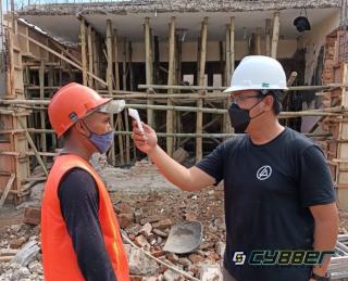 Pelaksanan Proyek Rehabilitasi Gedung Disparbud Majalengka, Ikuti Aturan PPKM