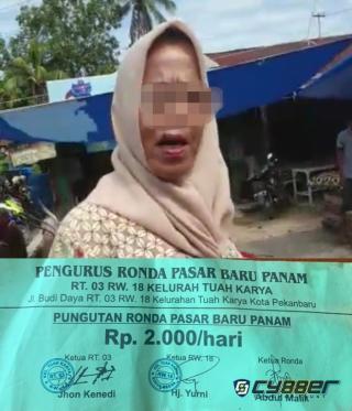 Dugaan Pungli Oknum Ketua RW 18 di Pasar Simpang Baru Panam Yang Juga Memaki dan Menghina Warga  