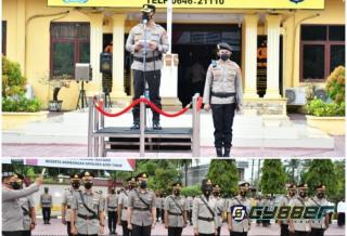 Kapolres Aceh Timur Pimpin Upacara Serahterima Jabatan Kabagren, Kasat Lantas dan Kapolsek