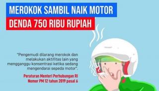 Merokok Sambil Berkendara Terancam Denda Ratusan Ribu, ini Penjelasannya