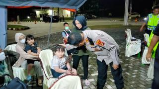 Kapolres Mesuji Pantau Langsung Posko Vaksinasi di Rest Area KM 234 Tol Trans Sumatra