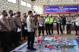Hadapi Mudik lebaran 2022 Polres Lamsel, Polda Lampung Gelar Tactical Floor Game.
