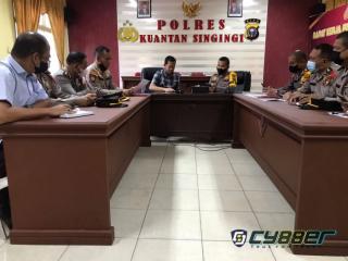 Dir Binmas Polda Riau bersama Tim Lakukan Supervisi  dan Pengecekan Pos Operasi Tertib Ramadhan Lancang Kuning Tahun 2022 Polres Kuansing