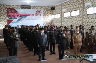 Upacara Hari Bhayangkara ke 76 Polres Lampung Selatan.