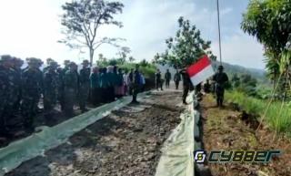 Satgas TMMD 114 Kodim 0608 Cianjur Peringati HUT RI Dilokasi TMMD