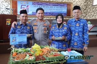 HUT Ke 51 Korpri, ASN Polres Lamsel Adakan Syukuran di Aula GWL