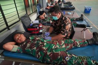 Peringati Hari Juang TNI AD Ke-77, Korem 064/MY Gelar Donor Darah