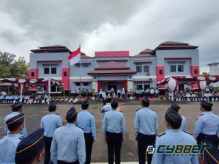 Berpusat dI Laoas  Cilegon  Kanwil Kemenkumham Banten Gelar Apel Kesiapsiagaan Nataru  2022/2023