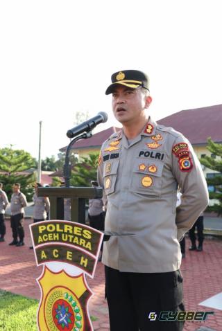 Pimpin Apel Perdana, Ini Arahan Kapolres Aceh Utara Saat Apel Pagi