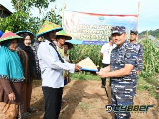 Perkuat Petahanan Pangan Komandan Lanal Banten Pelopori Panen Raya Sorgum