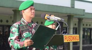 Danpusdikku Ditkuad Kolonel Cku Herry Haerudin, S.Sos menjadi Irup pada upacara bendera 17-an pada Bulan Januari 2023