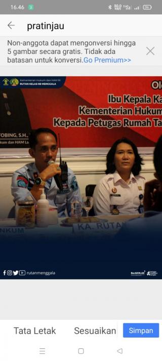 Kakanwil Kemenkumham Lampung Kunjungi Rutan Kelas IIB Menggala
