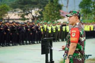 Apel Gelar Pasukan Guna Pengamanan Kunker Presiden RI Di Wilayah Korem 062/Tn