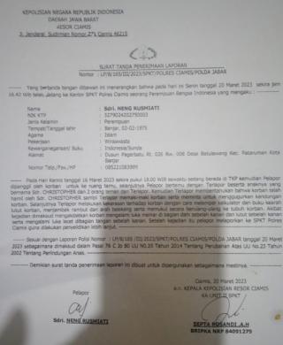 Tak Terima Perlakuan CN Terhadap Putrinya yang Masih Dibawah Umur, Rusmiati Melapor ke Polres Ciamis