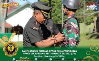 DANPUSDIKKU Resmi Buka Pendidikan 20 Siswa Prodi DIKJURTAKU ABIT DIKMATA TNI AD GEL II TA 2023 (OV)