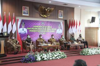 Kapolres Bersama Bupati Ciamis Hadiri Launcing Dana Desa tahun 2021 di Aula Setda Ciamis 